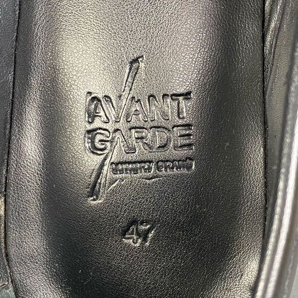 Avant Garde Black leather luxury loafers mens size 14 (47) - Picture 7 of 8